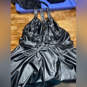 Ladies pleather sexy playful mini dress/lingerie